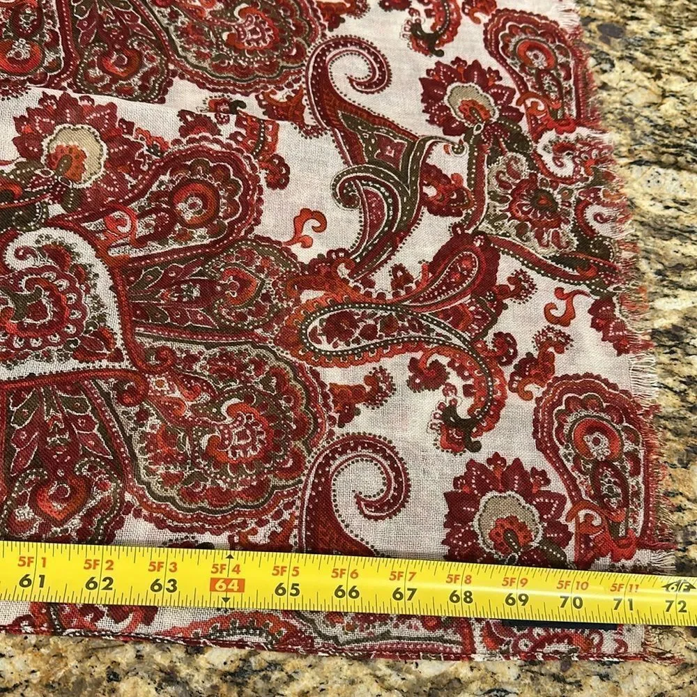 Land’s End Paisley Print Fringe Trim Rectangle Scarf